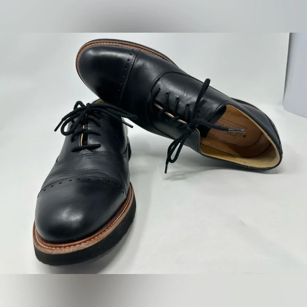 Samuel Hubbard Market‎ Cap Black Leather Comfort Dress Shoes Vibram Soles 11.5